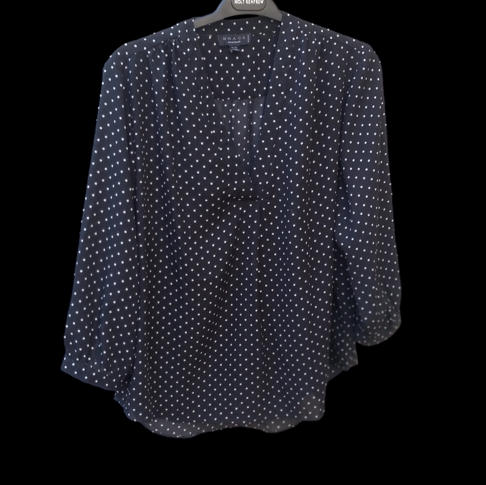 Polka Dot Top Grace 1X Large Loose